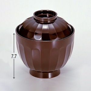 若泉漆器 3.2寸菊形小吸椀　溜  W-1-64 1個（ご注文単位1個）【直送品】