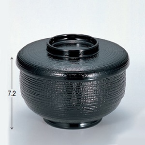 若泉漆器 助六飯器　黒  W-1-91 1個（ご注文単位1個）【直送品】