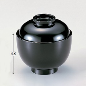 若泉漆器 3寸なつめ小吸椀　黒内朱  W-2-3 1個（ご注文単位1個）【直送品】