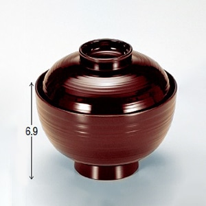 若泉漆器 3.6寸乱引椀　溜  W-2-17 1個（ご注文単位1個）【直送品】