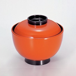 若泉漆器 3.8寸仙才椀　朱つば黒  W-2-19 1個（ご注文単位1個）【直送品】