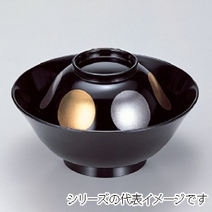 若泉漆器 5寸彩多用椀　黒日月  W-2-47 1個（ご注文単位1個）【直送品】