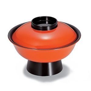 若泉漆器 7寸大名型丼椀　朱つば黒  W-2-62 1個（ご注文単位1個）【直送品】