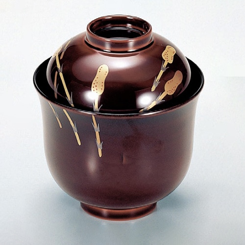 若泉漆器 姫小吸椀　溜つくし　本漆塗手描蒔絵  W-2-78 1個（ご注文単位1個）【直送品】