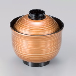 若泉漆器 3寸リリー椀　赤はけ流し  W-3-3 1個（ご注文単位1個）【直送品】