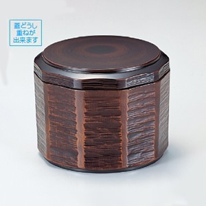 若泉漆器 低型木彫一人用飯器　栃  W-3-60 1個（ご注文単位1個）【直送品】