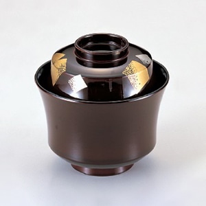 若泉漆器 3.1寸京型吸椀　溜色紙S・H塗  W-4-40 1個（ご注文単位1個）【直送品】