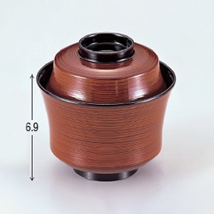 若泉漆器 3.1寸京型吸椀　春慶刷毛目  W-4-42 1個（ご注文単位1個）【直送品】