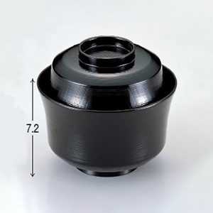 若泉漆器 3.6寸羽反千筋吸椀　黒  W-4-47 1個（ご注文単位1個）【直送品】