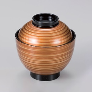 若泉漆器 3.2寸玉子椀　赤はけ流し  W-4-54 1個（ご注文単位1個）【直送品】