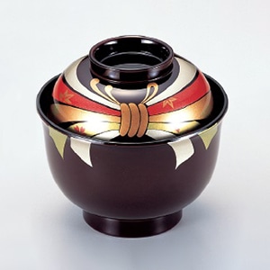 若泉漆器 3.3寸美里吸椀　溜新のし  W-4-59 1個（ご注文単位1個）【直送品】