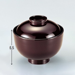 若泉漆器 3.3寸日の丸椀　溜  W-4-60 1個（ご注文単位1個）【直送品】