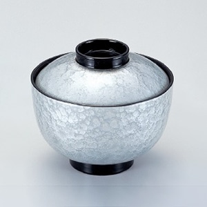 若泉漆器 3.4寸弥生吸椀　銀別甲エ-ス塗  W-4-65 1個（ご注文単位1個）【直送品】