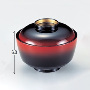 若泉漆器 北の庄椀　朱ぼかしつば金S・H塗  W-4-71 1個（ご注文単位1個）【直送品】