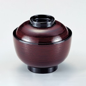 若泉漆器 多宝小吸椀　溜刷毛目  W-4-75 1個（ご注文単位1個）【直送品】