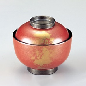 若泉漆器 多宝小吸椀 朱パール八雲 W-4-79 1個(ご注文単位1個)【直送品】