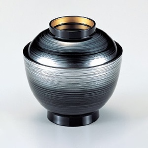 若泉漆器 3.5寸玉子椀　銀かすみつば金S・H塗  W-4-84 1個（ご注文単位1個）【直送品】