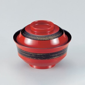 若泉漆器 4寸天竜寺椀　赤に金かすり  W-5-32 1個（ご注文単位1個）【直送品】