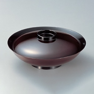 若泉漆器 8寸平羽反煮物椀　溜つば黒  W-7-20 1個（ご注文単位1個）【直送品】