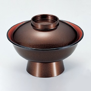 若泉漆器 7寸大名型丼椀　梨地内朱  W-7-31 1個（ご注文単位1個）【直送品】