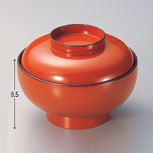 若泉漆器 5.5寸宝泉椀　朱内朱天黒  W-7-49 1個（ご注文単位1個）【直送品】