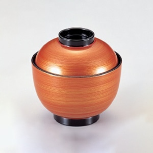 若泉漆器 3寸寿小吸椀　朱こがね  W-8-17 1個（ご注文単位1個）【直送品】