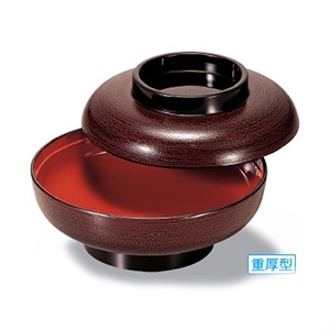 若泉漆器 5.5寸大平椀 溜刷毛目内朱 W-8-24 1個(ご注文単位1個)【直送品】