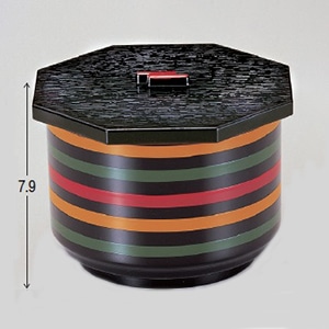 若泉漆器 江戸飯器 ロクロ内朱 1段 W-8-26 1個(ご注文単位1個)【直送品】