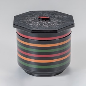 若泉漆器 江戸飯器 ロクロ内朱 2段 W-8-27 1個(ご注文単位1個)【直送品】