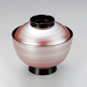 若泉漆器 新越前椀 朱かすみ W-8-37 1個(ご注文単位1個)【直送品】