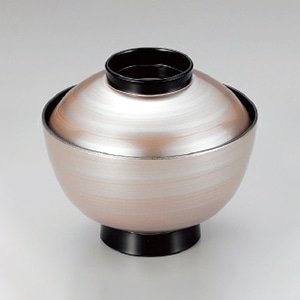 若泉漆器 新越前椀 ベージュかすみ W-8-40 1個(ご注文単位1個)【直送品】