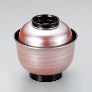 若泉漆器 3.3寸美里吸椀 朱かすみ W-8-41 1個(ご注文単位1個)【直送品】