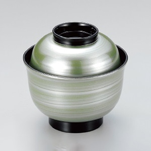 若泉漆器 3.3寸美里吸椀 グリーンかすみ W-8-42 1個(ご注文単位1個)【直送品】