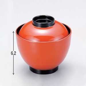 若泉漆器 2.8寸玉子椀 朱つば黒 W-8-45 1個(ご注文単位1個)【直送品】