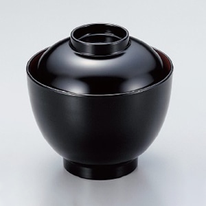 若泉漆器 3.1寸玉子椀 黒内朱 W-8-53 1個(ご注文単位1個)【直送品】