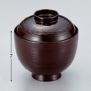 若泉漆器 3寸布目筋入椀 溜内朱 W-8-65 1個(ご注文単位1個)【直送品】