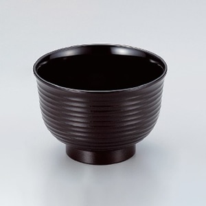 若泉漆器 3.3寸美里荒筋汁椀 茶石目 W-8-68 1個(ご注文単位1個)【直送品】