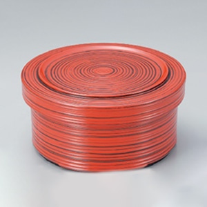 若泉漆器 千筋飯器　根来　1人用平なし  W-9-14 1個（ご注文単位1個）【直送品】