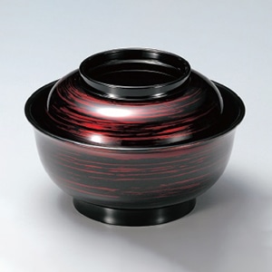 若泉漆器 美里丼 朱流線 W-9-91 1個(ご注文単位1個)【直送品】