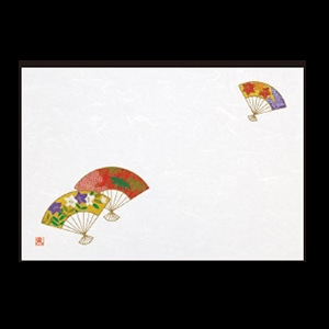 若泉漆器 尺3寸長手 和紙敷マット 扇文  B-26-60 100枚/束（ご注文単位1束）【直送品】