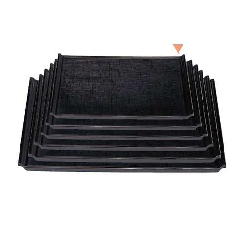 若泉漆器 宴布目盆 黒 尺2寸 ノンスリップ加工 1-50-1 1個(ご注文単位1個)【直送品】