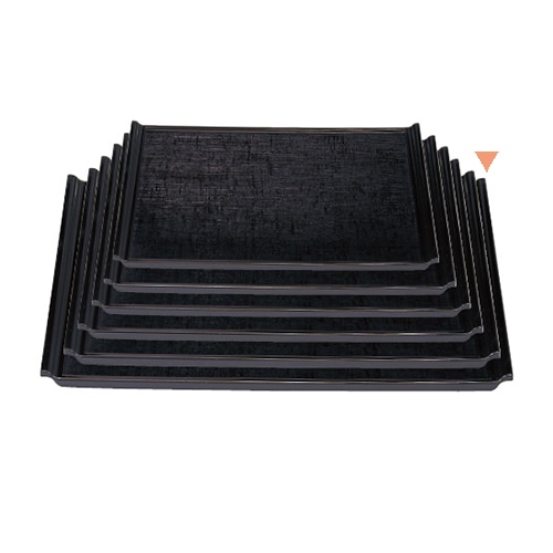 若泉漆器 宴布目盆 黒 尺7寸 ノンスリップ加工 1-50-6 1個(ご注文単位1個)【直送品】