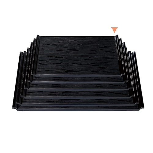 若泉漆器 宴ヘギ目盆　黒　　尺2寸 ノンスリップ加工 1-51-1 1個（ご注文単位1個）【直送品】