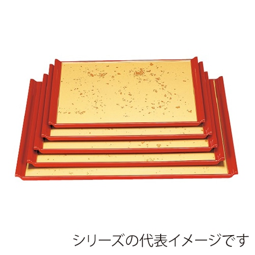 若泉漆器 宴盆　色紙金箔渕朱　尺2寸  1-53-2 1個（ご注文単位1個）【直送品】