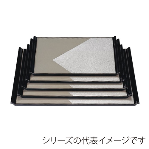 若泉漆器 宴盆　グレー色紙銀雅渕黒　尺3寸  1-53-23 1個（ご注文単位1個）【直送品】