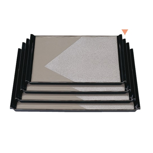 若泉漆器 徳川盆　グレー色紙銀雅渕黒　尺3寸  1-54-10 1個（ご注文単位1個）【直送品】