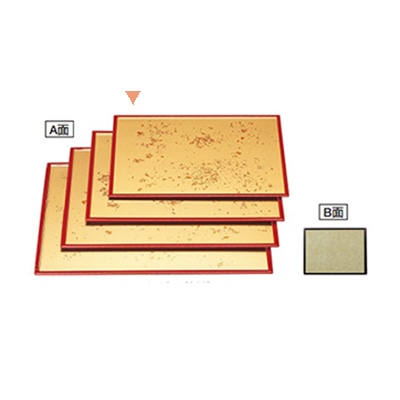 若泉漆器 日野盆　色紙金箔渕朱／うぐいす乱糸塗渕黒　尺2寸  1-57-17 1個（ご注文単位1個）【直送品】