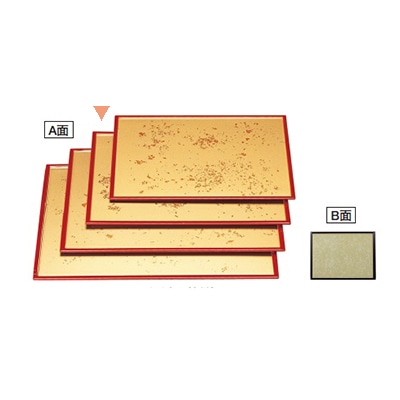 若泉漆器 日野盆　色紙金箔渕朱／うぐいす乱糸塗渕黒　尺3寸  1-57-18 1個（ご注文単位1個）【直送品】
