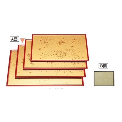 若泉漆器 日野盆　色紙金箔渕朱／うぐいす乱糸塗渕黒　尺4寸  1-57-19 1個（ご注文単位1個）【直送品】