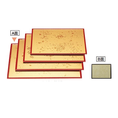 若泉漆器 日野盆　色紙金箔渕朱／うぐいす乱糸塗渕黒　尺5寸  1-57-20 1個（ご注文単位1個）【直送品】